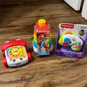 Fisher-Price Developmental Toys - Set of 3 Ring Stacker, Phone, Controller